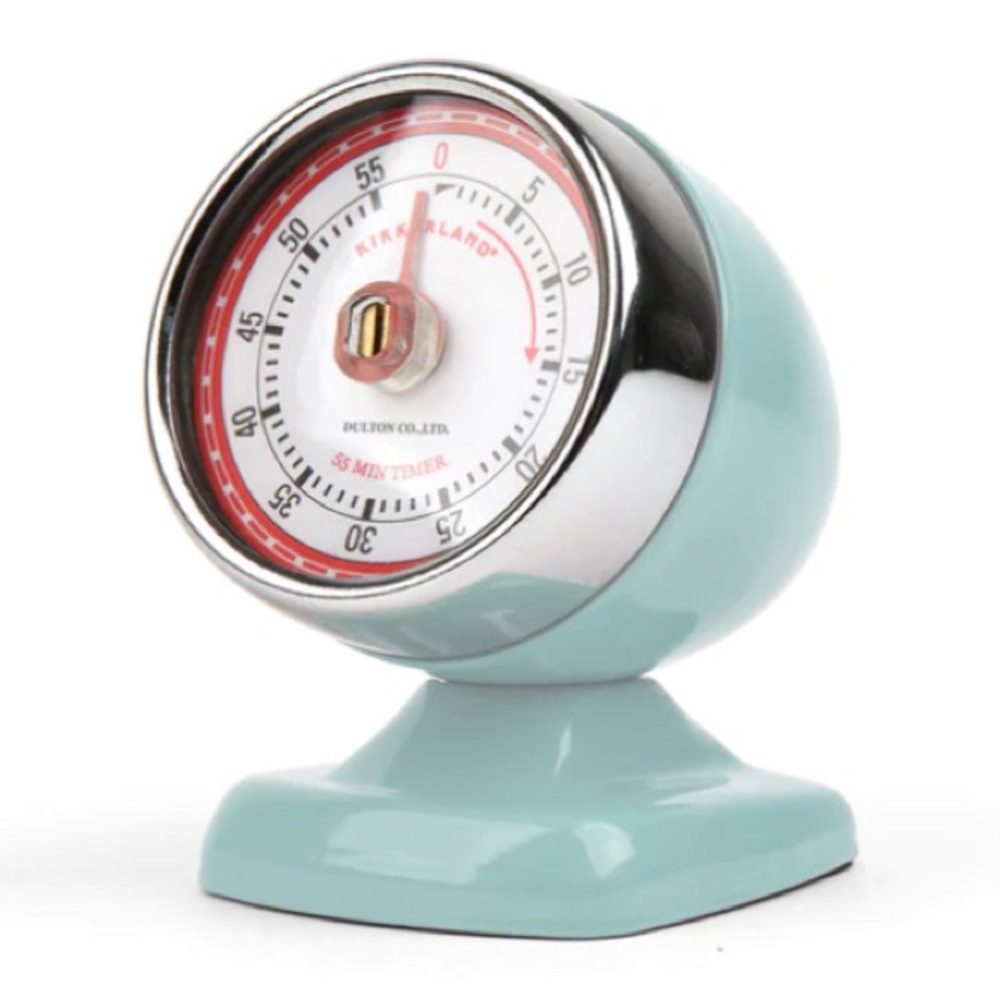 Kikkerland streamline kitchen timer – blue – vintage style - NIB